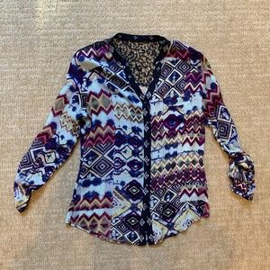 Desigual Navy and Purple Top